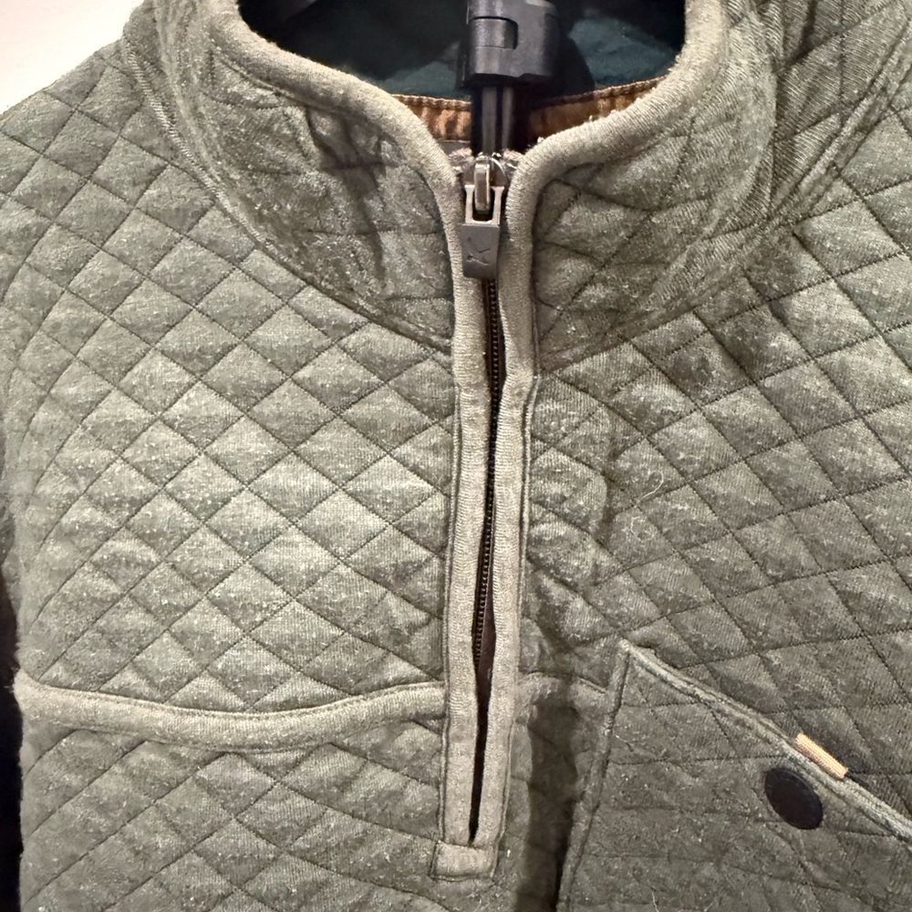 Eddie Bauer Forest Green Quilted Pullover - Picture 3 of 5